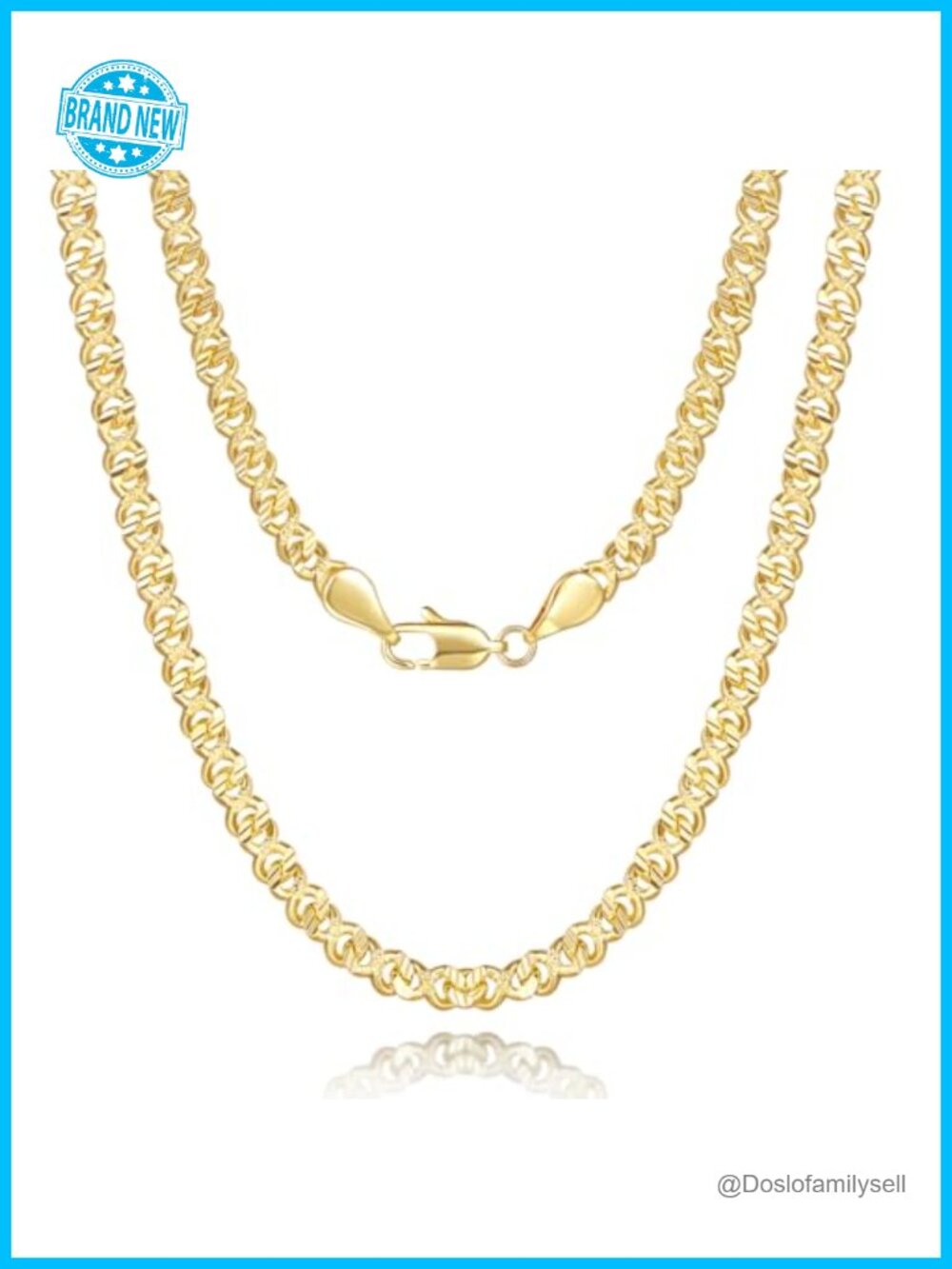 14K Gold Plated Cuban Link Chain Necklace 16in